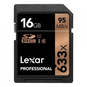 Image of Lexar 16GB SD UHS-I 633x Pro 95MB/s