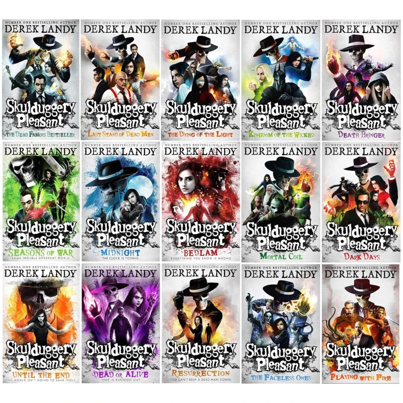 Image of Skulduggery Pleasant 14 Book Set By Derek Landy Includes Playing With Fire Resurrection Midnight Derek Landy Books