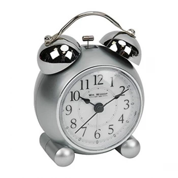 Image of Quartz Double Bell Alarm Clock - Silver
