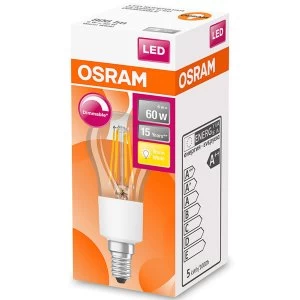 Image of Osram Globe 60W Clear Filament Dimmable SES Bulb - Warm White