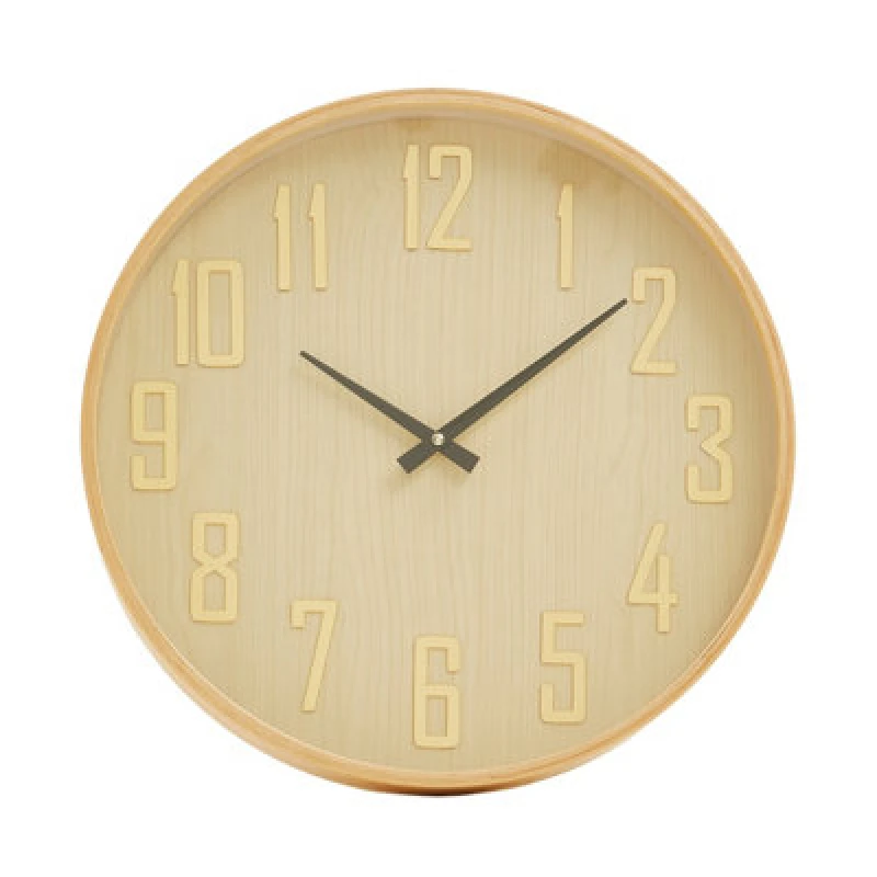 Image of Premier Housewares Functional Natural Wall Clock, Sleek And Sturdy Wall Clock For Kitchen, Versatile Clock For Indoor Outdoor Natural