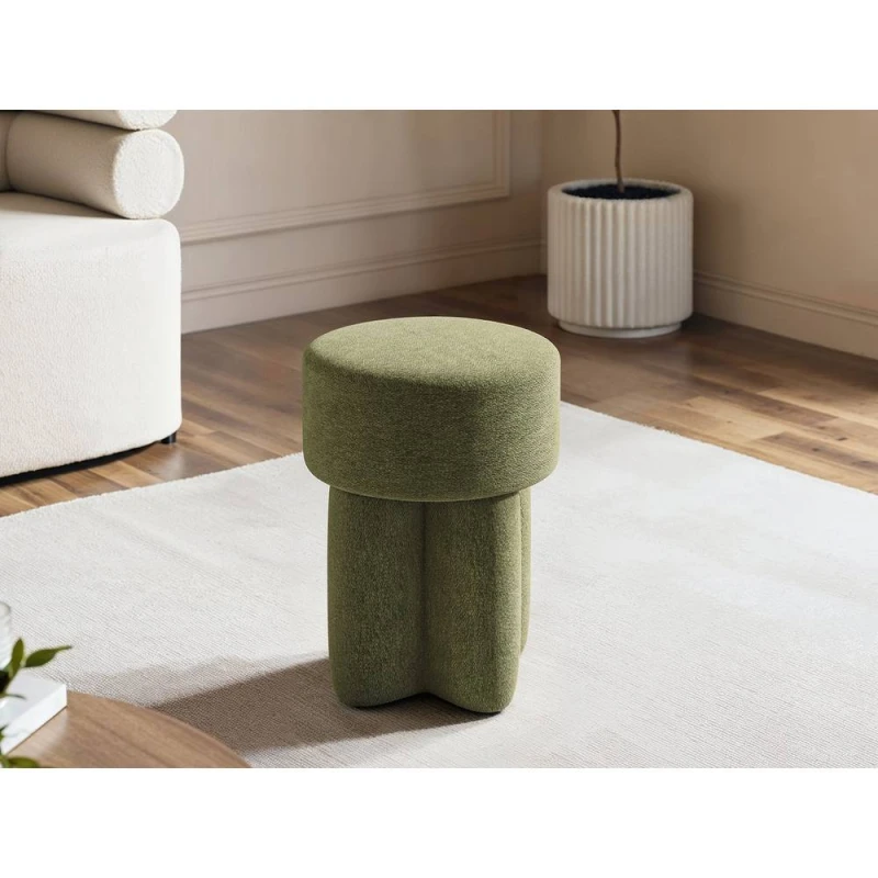 Image of Solace+Co Astrid Fabric Pouffe in Green Green Unisex