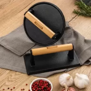 Image of Tramontina Round Grill Press 17Cm Pre-seasoned Cast Iron