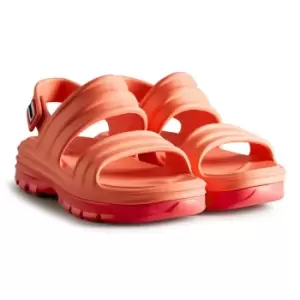 Image of Hunter Womens Bloom Algae Foam Sandals Sun Cup Orange/Rowan Pink 7