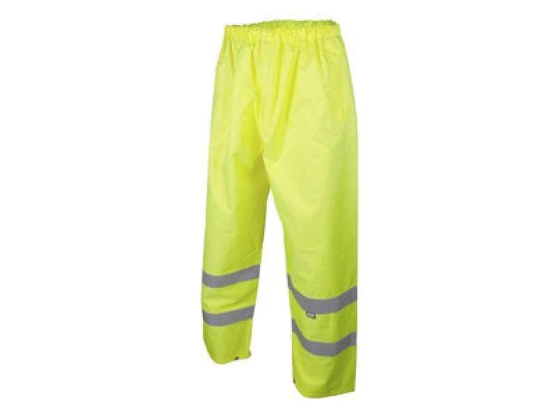 Image of Scan Hi-Vis Yellow Motorway Trousers - Size M (36In) For Ultimate Safety And Comfort