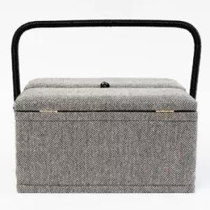 Image of Korbond Herringbone Twin Lid Sewing Basket