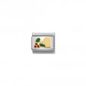 Image of Nomination Composable Classic Christmas Gold Holly Link 030225/23