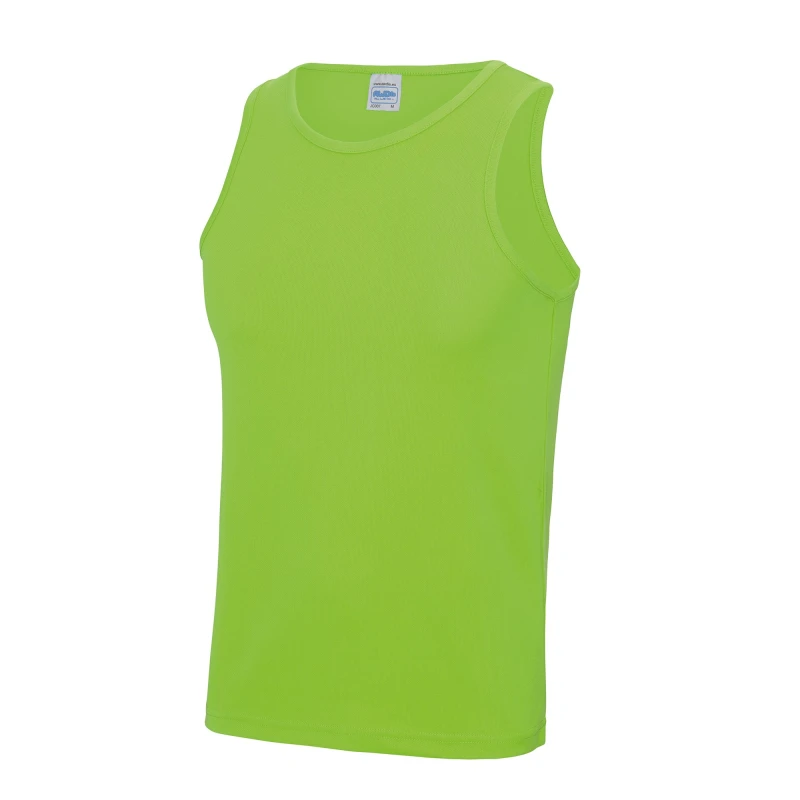 Image of AWDis AWDis Men Just Cool Sports Gym Plain Tank Vest Top in Green Size: Medium Green M Male 5054171851645