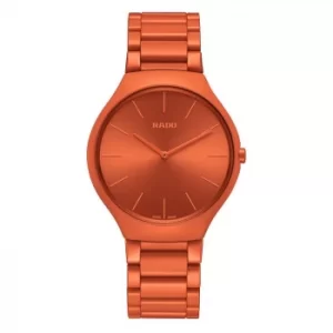 Image of Rado True Thinline Les Couleurs Le Corbusier Orange Watch