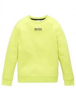 Image of Hugo Boss Classic Crew Neck Sweatshirt Yellow Size 16 Years Kids