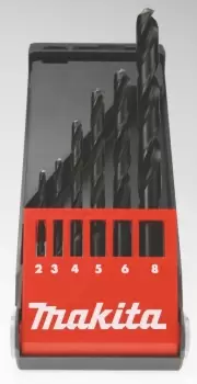 Image of Makita 2-8mm Ground Point Drill Bit Set, 6 Piece