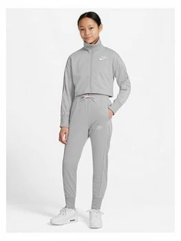 Image of Nike Girls NSW HW Tracksuit Set - Grey/Pink, Size L, Women