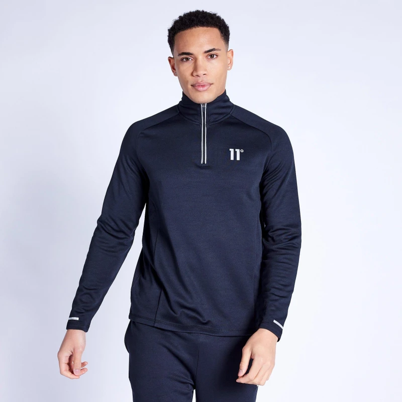 Image of 11 Degrees Oxygen Quarter Zip Top - Black 11D3634-001-S-11D