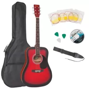 Image of Encore Dreadnought Acoustic Guitar Outfit - Redburst