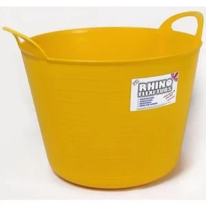Image of Rhino 40 Litre Heavy Duty Flexi Flexible Garden Container Storage Bucket Tub - Yellow