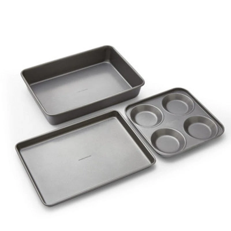 Image of Morphy Richards Yorkshire Pudding Tray, Oven Tray and Roasting Tin Set in Grey Grey One Size Unisex 5056765489937