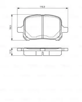 Image of Bosch 0986424639 BP356 Brake Pad Set Disc Brake Front Axle