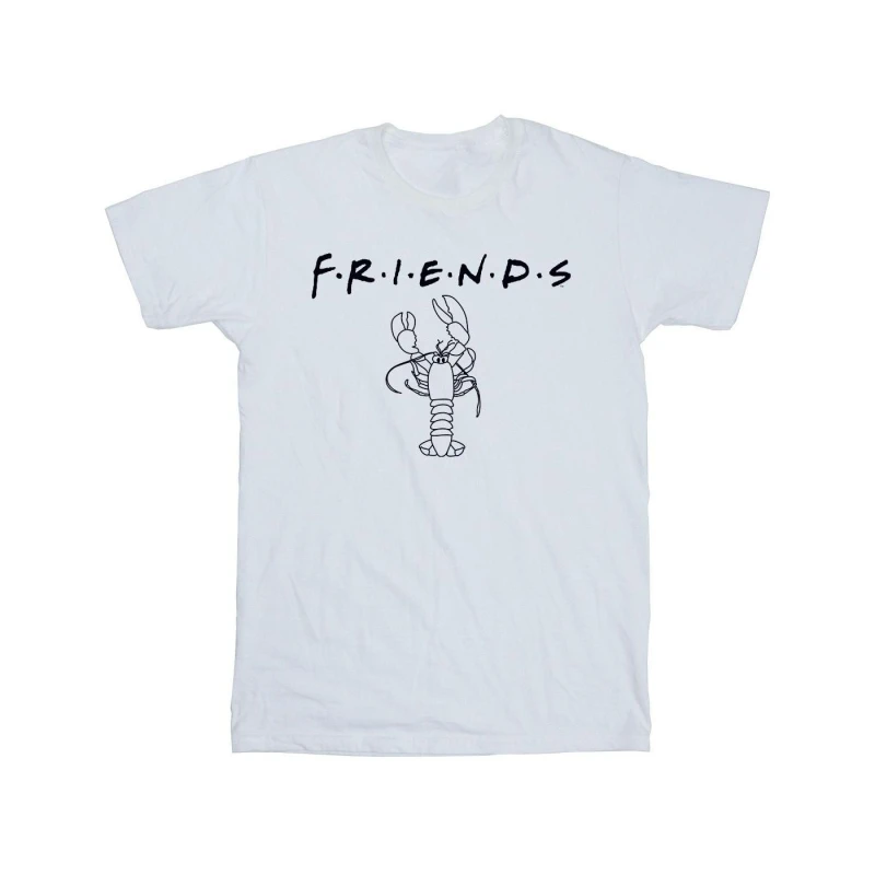 Image of Friends Friends Men Lobster Cotton Logo T-Shirt in White Size: Small White S Male 5063376923590