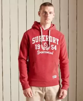 Image of Superdry Mens Track & Field Hoodie Red / Rouge Red Marl - Size: L