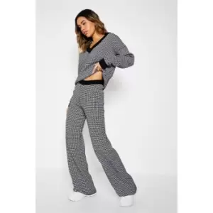Image of I Saw It First Monogram Knit Wide Leg Trousers - Black