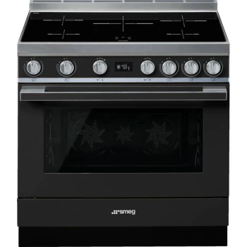 Image of SMEG Portofino CPF9iPAN 90cm Electric Range Cooker with Induction Hob - Anthracite - A+ Rated
