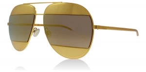 Image of Christian Dior Split1 Sunglasses Yellow Gold 1VTSQ 59mm