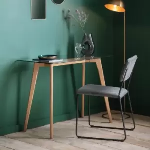 Image of Brea Desk, Glass Light Wood