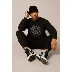 Image of I Saw It First Black Mens Sports Division Graphic Long Sleeve T-Shirt - Black