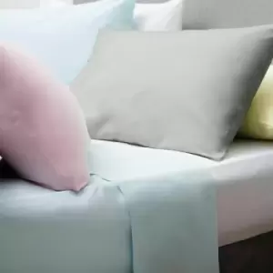 Image of Belledorm 100% Cotton Percale 200 Thread Count Housewife Pillow Case, Cloud, Pair