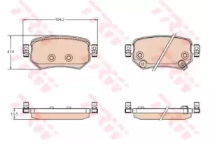 Image of TRW Brake pad set GDB3632 Brake pads,Brake pad set, disc brake MAZDA,6 Kombi (GJ, GL),6 Limousine (GJ, GL)