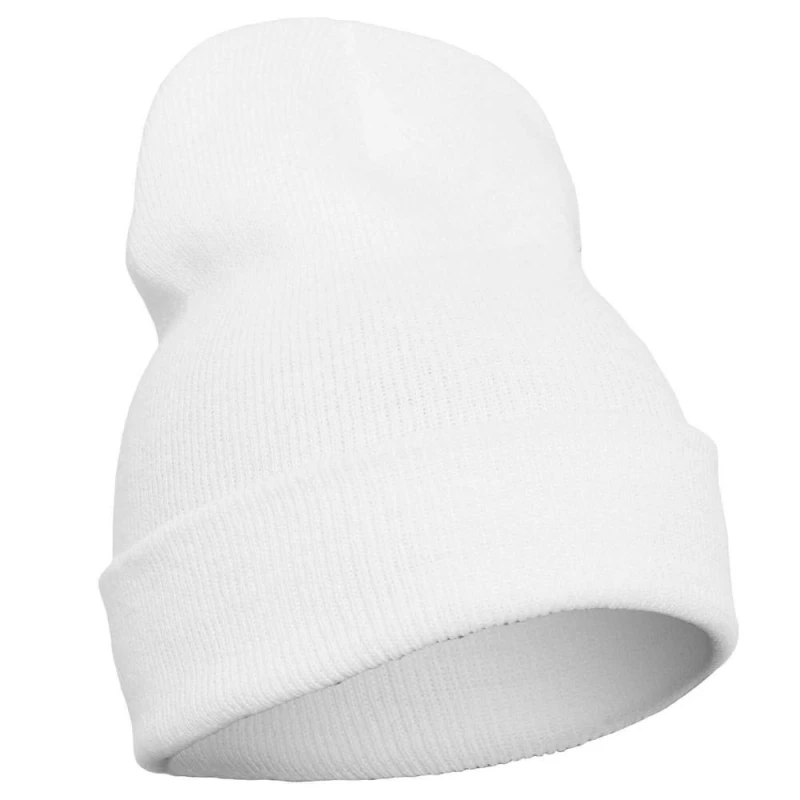 Image of Flexfit Mens Knitted Cuffed Beanie in White White Male One Size