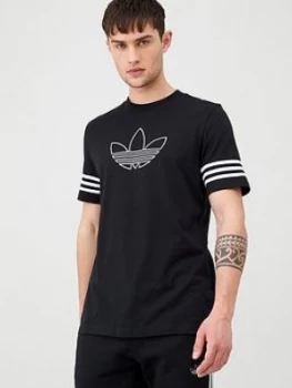 Image of adidas Originals Outline T-Shirt - Black Size M Men