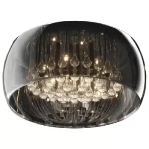 Image of Zumaline Crystal Ceiling Light, Glass, 6x G9