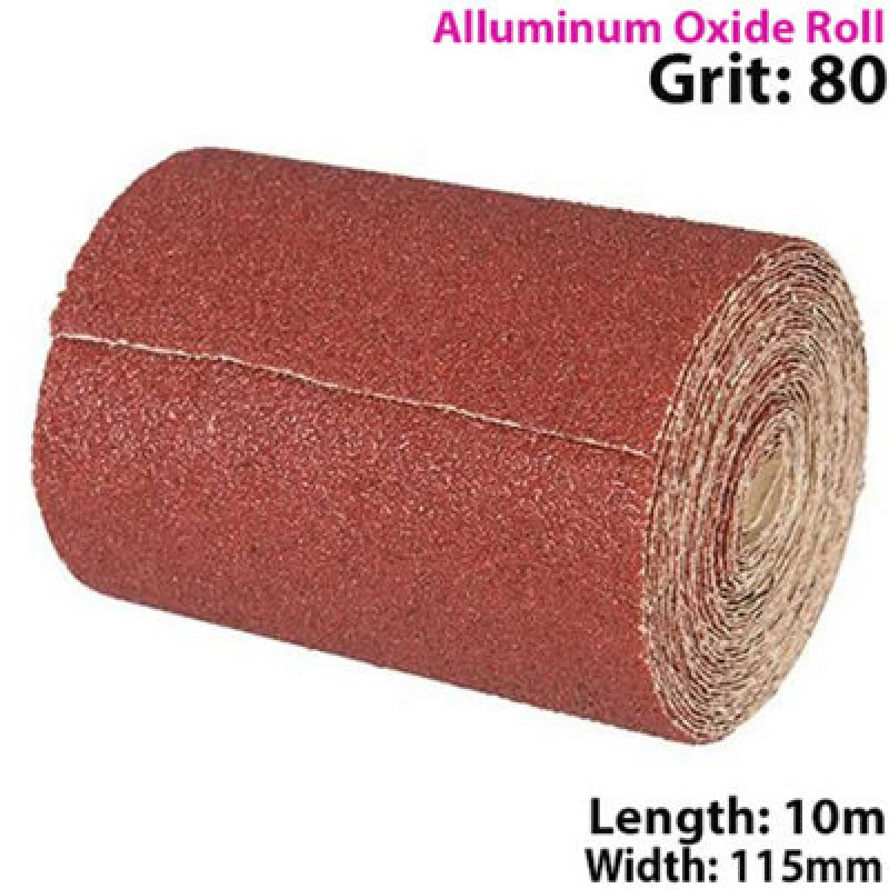 Image of Loops 10m 80 Grit Aluminium Oxide Sand Paper Rolls Long Life Sanding Grinding Sheet Multi