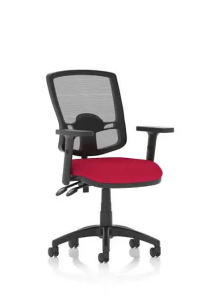 Image of Eclipse Eclipse Plus II Lever Task Operator Chair Mesh Back Deluxe With Bespoke Colour Seat in Bergamot Cherry With Height Adjustable Arms KCUP1605