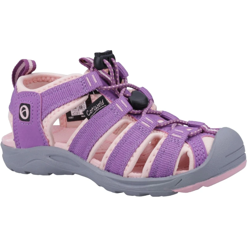 Image of Cotswold Boys Marshfield Recycled Walking Sandals UK Size 8 (EU 25) Purple/Pink COT785-PURPNK-8