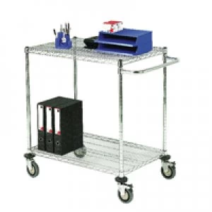 Image of Slingsby 2-Tier Chrome Mobile Trolley 373005