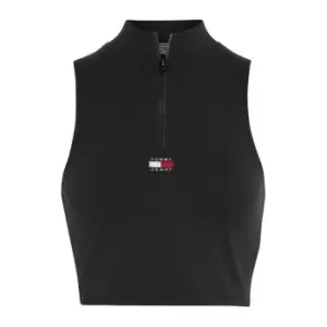 Image of Tommy Jeans XS Badge quarter Zip Mockneck - Black