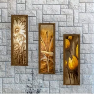 Image of KZM394 Multicolor Decorative Framed MDF Painting (3 Pieces)
