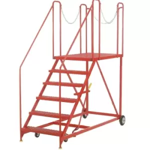 Image of 6 Tread Wide Truck Dock Loading Stairs Non Slip Platform Vehicle Step Ladder