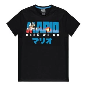 Image of Nintendo - Fire Mario Mens Medium T-Shirt - Black