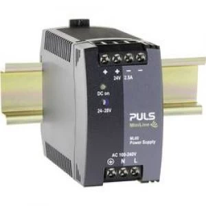 Image of Rail mounted PSU DIN PULS MiniLine ML60.121 12 Vdc 4.5 A 54 W 1 x