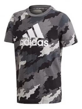 Image of Adidas Boys Badge Of Sport T-Shirt - Grey