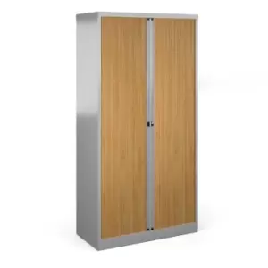 Image of Bisley Systems Storage High Tambour Cupboard 1970mm High - Silver