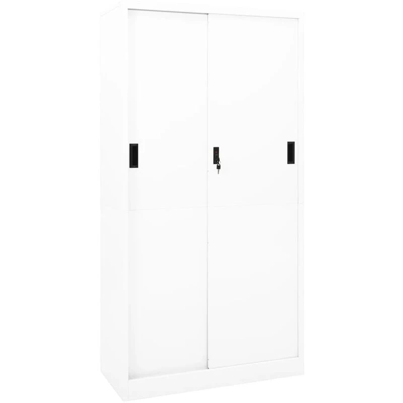 Image of VIDAXL Office Cabinet with Sliding Door White 90x40x180cm Steel vidaXL 8720286563892