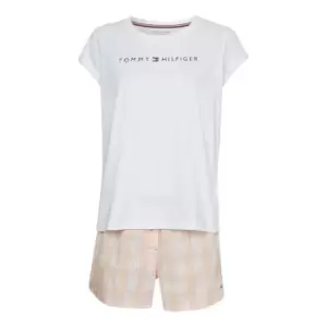 Image of Tommy Hilfiger Short Sleeve Woven T Shirt Pyjama Set - Pink
