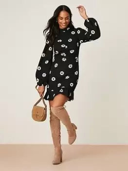 Image of Dorothy Perkins Daisy Ruched Front Mini Dress - Black, Size 8, Women