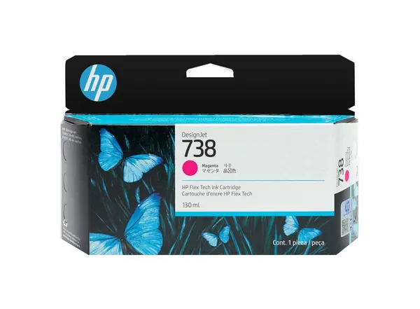 Image of HP 738 130-ml Magenta DesignJet Ink Cartridge