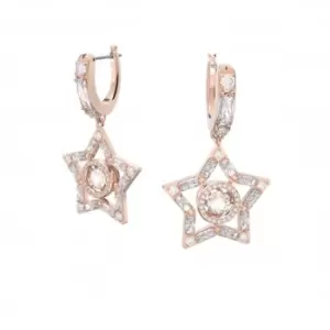 Image of Stella Rose Gold-tone White Crystal Earrings 5617769