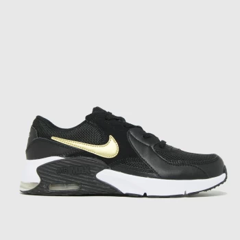 Image of Nike Black & Gold Air Max Excee Trainers Junior